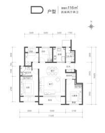 北京城建·星誉BEIJING4室2厅1厨2卫建面116.0㎡