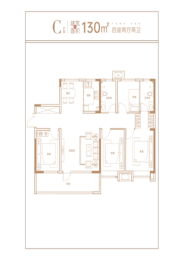 日广海曲棠樾4室2厅1厨2卫建面130.00㎡