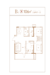 日广海曲棠樾3室2厅1厨1卫建面106.00㎡