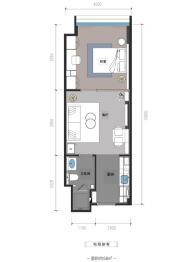 海王康山小镇1室1厅1厨1卫建面58.00㎡