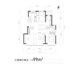 檀谷若丘3室2厅1厨2卫建面99.00㎡