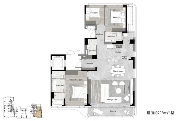 越秀·天荟江湾建面约202平户型3室2厅3卫1厨202.00㎡-广州房天下