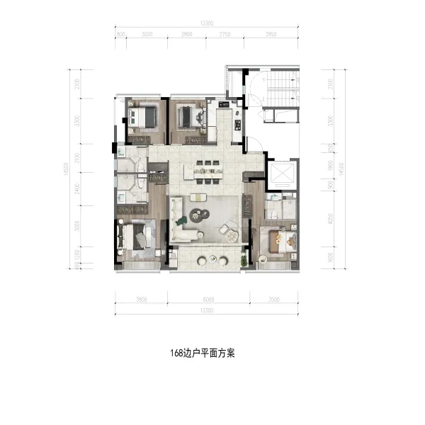 华润置地瑞府建面约170㎡户型边套4室2厅3卫1厨170.00㎡-温州房天下