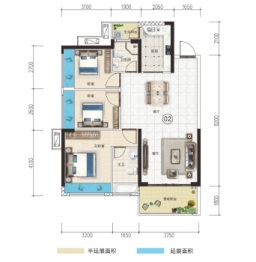 园宾花园·松湖天骄3室2厅1厨2卫建面100.00㎡