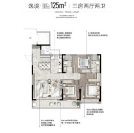 静安府邸3室2厅1厨2卫建面125.00㎡