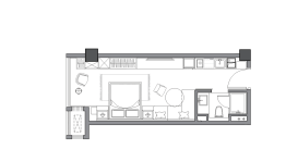 南京信泰中心1室1厅1厨1卫建面45.00㎡