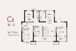 美誉府4室2厅1厨2卫建面119.00㎡