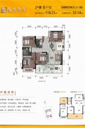 盛世誉府4室2厅1厨2卫建面118.21㎡