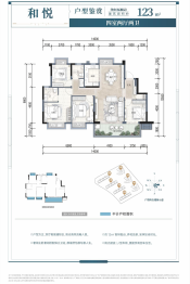 滨江壹号4室2厅1厨2卫建面123.00㎡