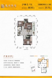 盛世誉府3室2厅1厨2卫建面88.93㎡