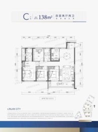 滨江.交投.临澜之城4室2厅1厨2卫建面138.00㎡