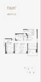 天曜府4室2厅1厨2卫建面116.00㎡