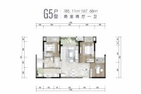 G5户型建面约85.11平