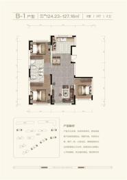 如玉华府3室2厅1厨2卫建面124.23㎡