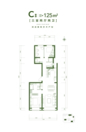 北京城建宸知筑3室2厅1厨2卫建面125.00㎡