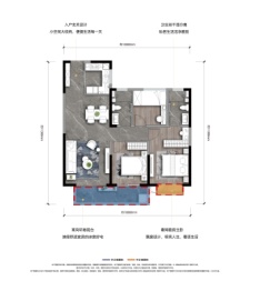 新希望锦麟峯荟3室2厅1厨2卫建面107.00㎡