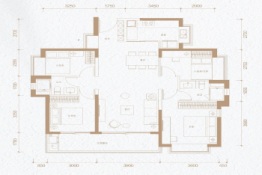 大中阳光壹号4室2厅1厨2卫建面130.00㎡