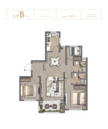 颛桥·紫薇花园(左岸)3室2厅1厨2卫建面107.00㎡