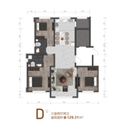 亿成·锦绣华庭3室2厅1厨2卫建面129.31㎡