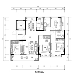 鸿翔鸿樾府4室2厅1厨2卫建面146.00㎡