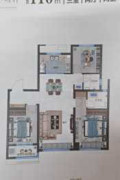 济高海棠郡3室2厅1厨2卫建面108.59㎡