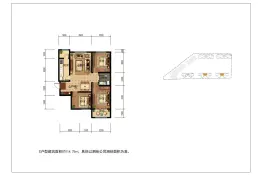 宏域 枫林花园3室2厅1厨1卫建面114.75㎡