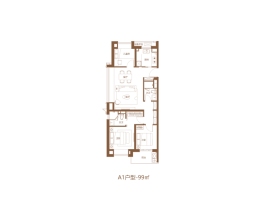 海港中心·云悦3室2厅1厨2卫建面99.00㎡