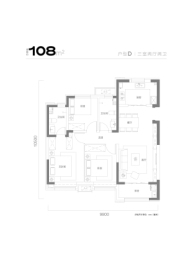 中铁·滨城云著3室2厅1厨2卫建面108.0㎡