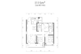 青岛滨海国际中心3室2厅1厨2卫建面115.00㎡