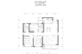 青岛滨海国际中心3室2厅1厨2卫建面135.00㎡