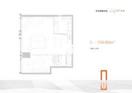 长沙平安财富中心1室2厅1厨1卫建面104.66㎡