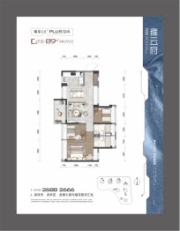 招商雍云府3室2厅1厨2卫建面89.00㎡