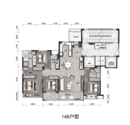 宁波建发璞云4室2厅1厨3卫建面168.00㎡