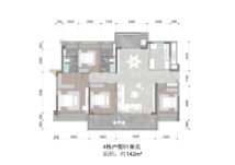 保利灯湖天珺4栋户型01单元 建面142平