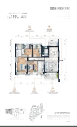 碧桂园·凤凰城4室2厅1厨2卫建面119.00㎡