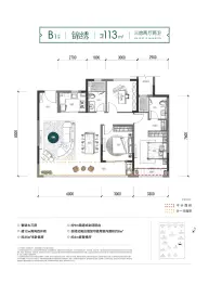 绿城锦玉园3室2厅1厨2卫建面113.00㎡