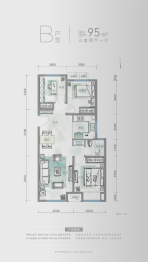 中海寰宇时代3室2厅1厨1卫建面95.00㎡