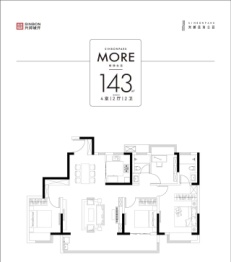 兴邦蓝海公园4室2厅1厨2卫建面143.00㎡