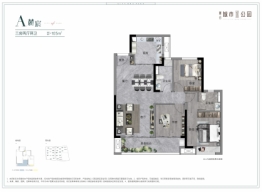 麓谷城市公园3室2厅1厨2卫建面105.00㎡