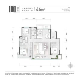 铂云府3室2厅1厨2卫建面146.00㎡