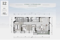 洋房I2户型建面约92平