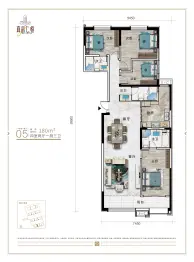 西站·真彩仁恒4室2厅1厨2卫建面180.0㎡