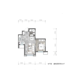 地铁星悦里1室1厅1厨1卫建面53.00㎡