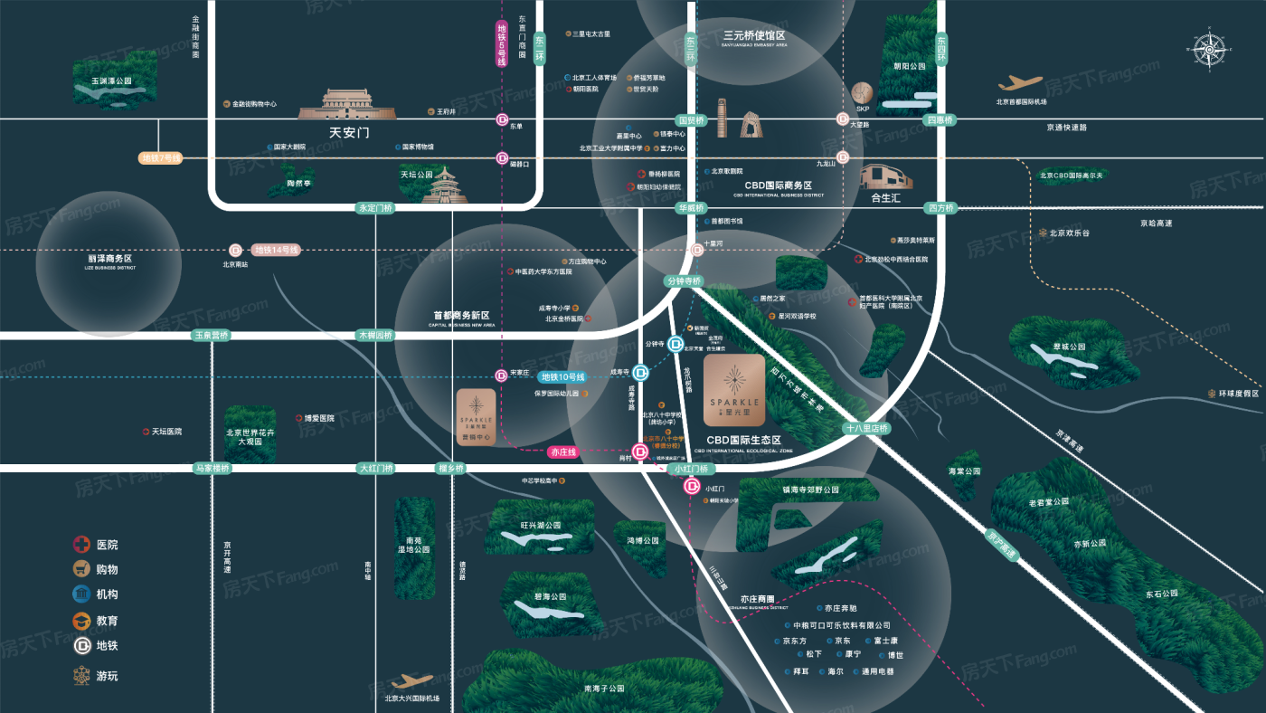 朝阳·中建星光里交通图