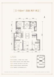北京城建·国誉朝华4室2厅1厨2卫建面118.0㎡