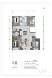 朝阳·中建星光里4室2厅1厨2卫建面128.0㎡