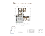 B2 户型 144㎡ 四室两厅两卫