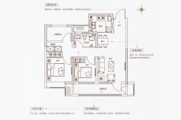 信达·君和蓝庭3室2厅1厨1卫建面89.00㎡