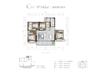 C1 户型 142㎡ 四室两厅两卫