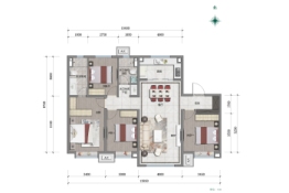 万科公园都会4室2厅1厨2卫建面150.00㎡